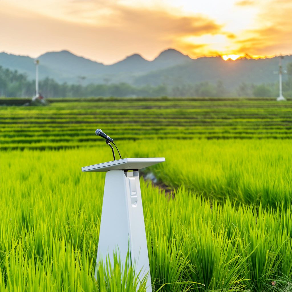 Lecturn in Vietnam Rice Fields