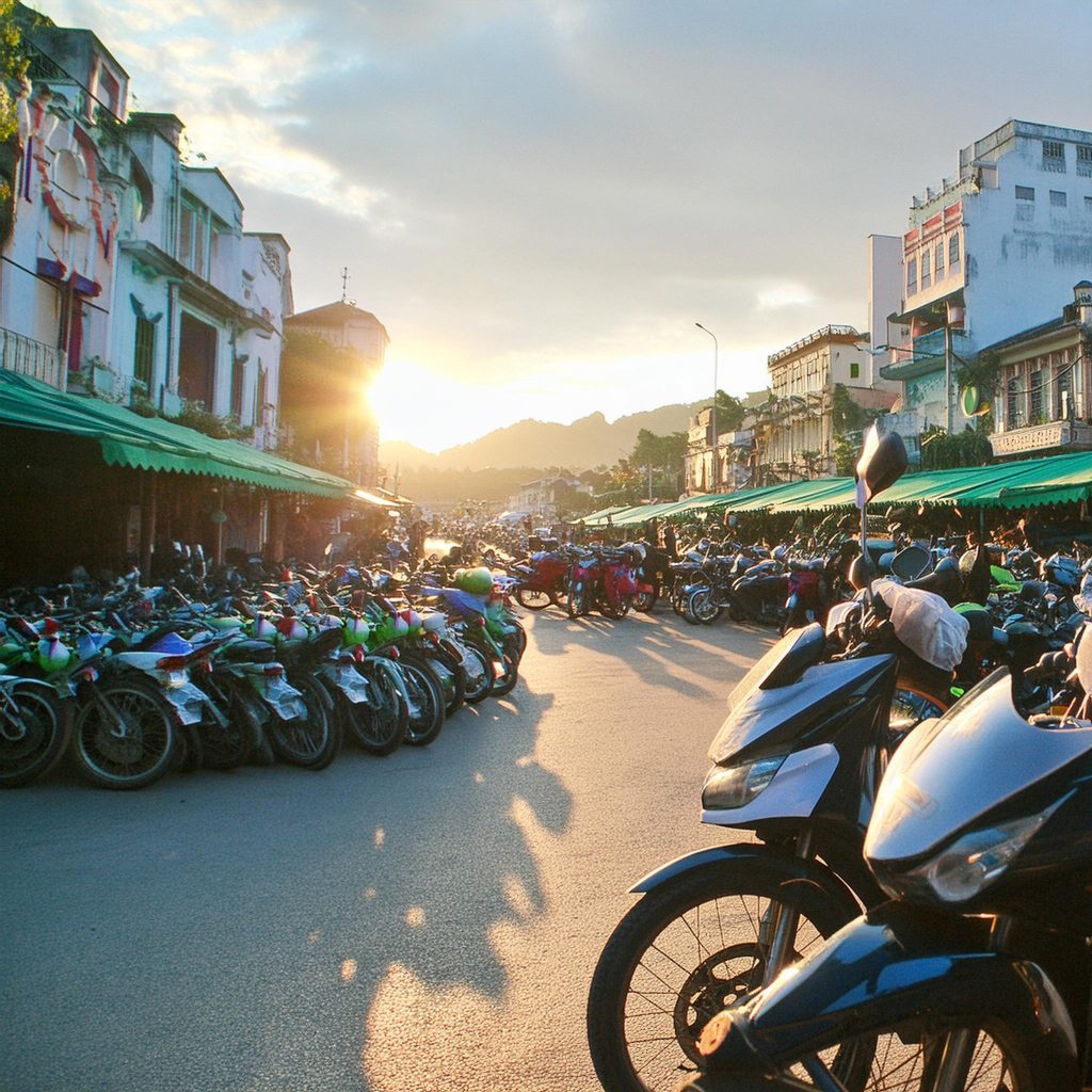 Vietnam Motorbikes at Market