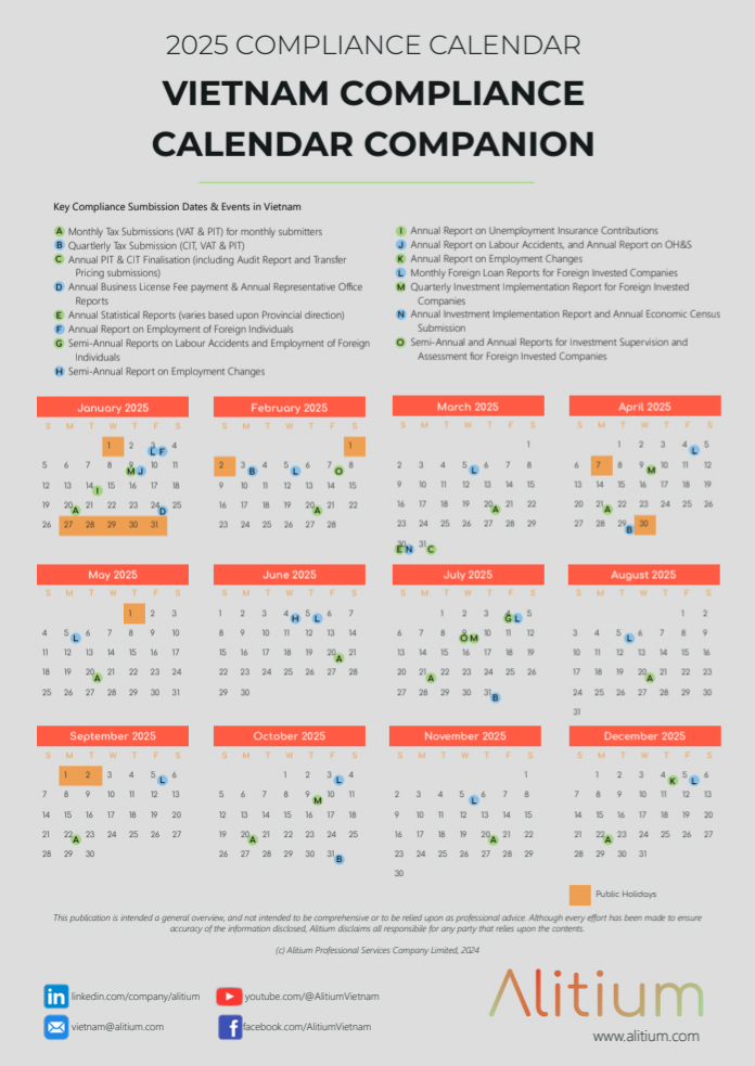 2025 Vietnam Compliance Calendar Vietnam