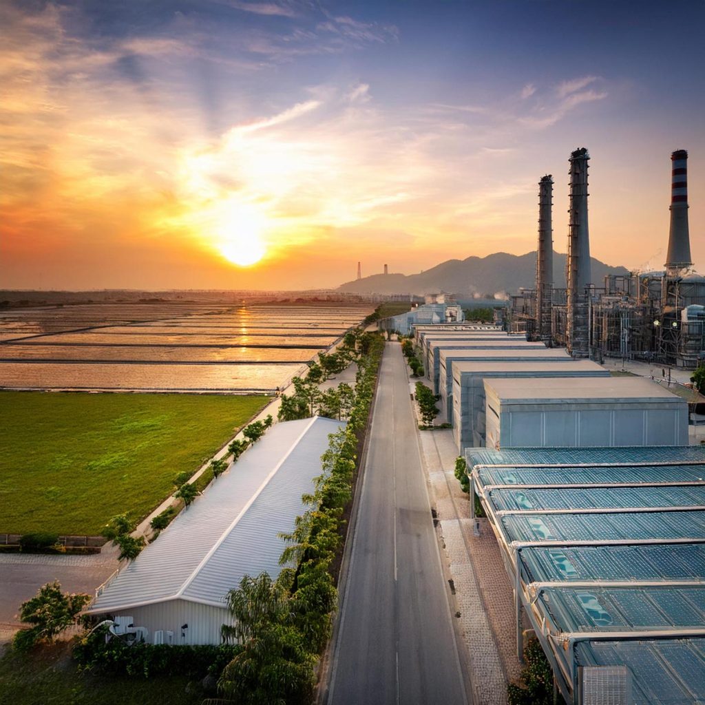 Vietnam industrial sunset