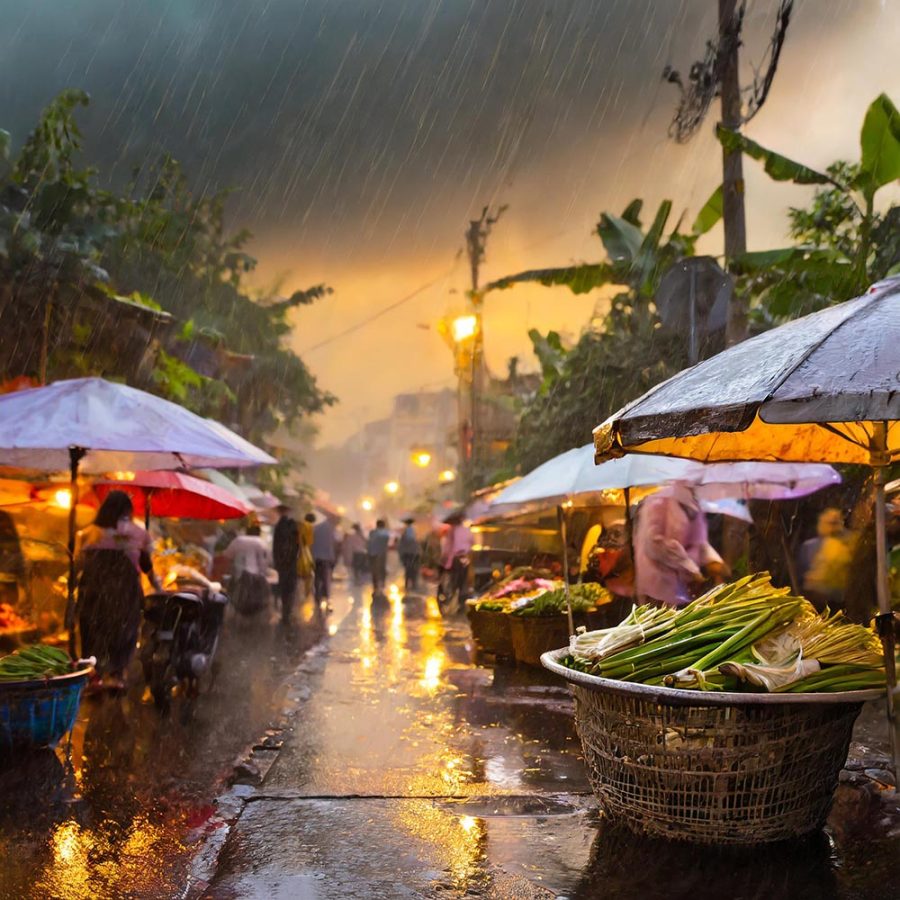 Vietnam Market at Sunset