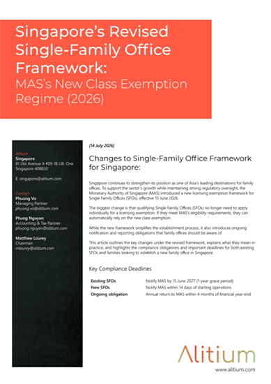 Singapore Family Office 26 Update