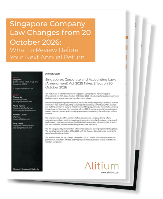 Singapore Company Changes Oct 26