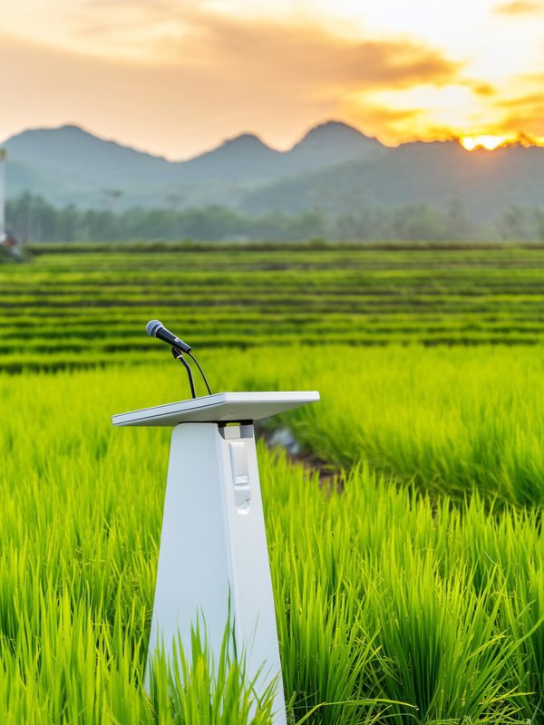 Lecturn in rice field Lecturn in Vietnam Rice Fields