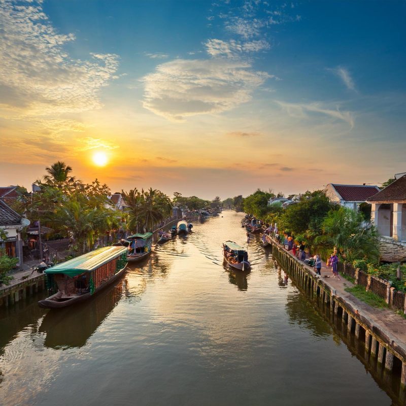 Vietnam canal at sunset Vietnam canal at sunset