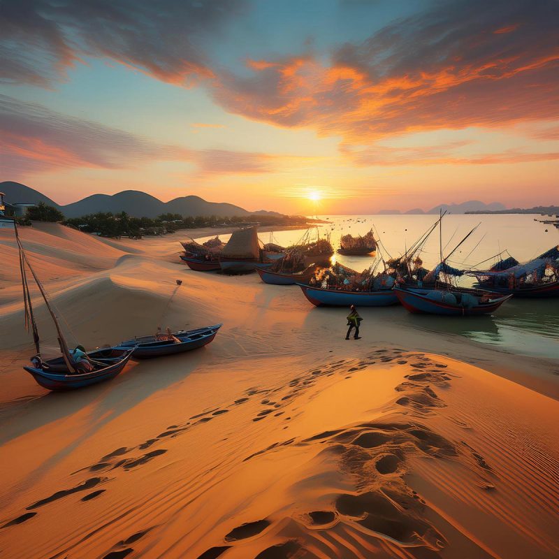 fishing village sanddune fishing village sand dunes Vietnam